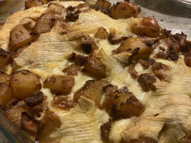 tartiflette végétarienne aux champignons