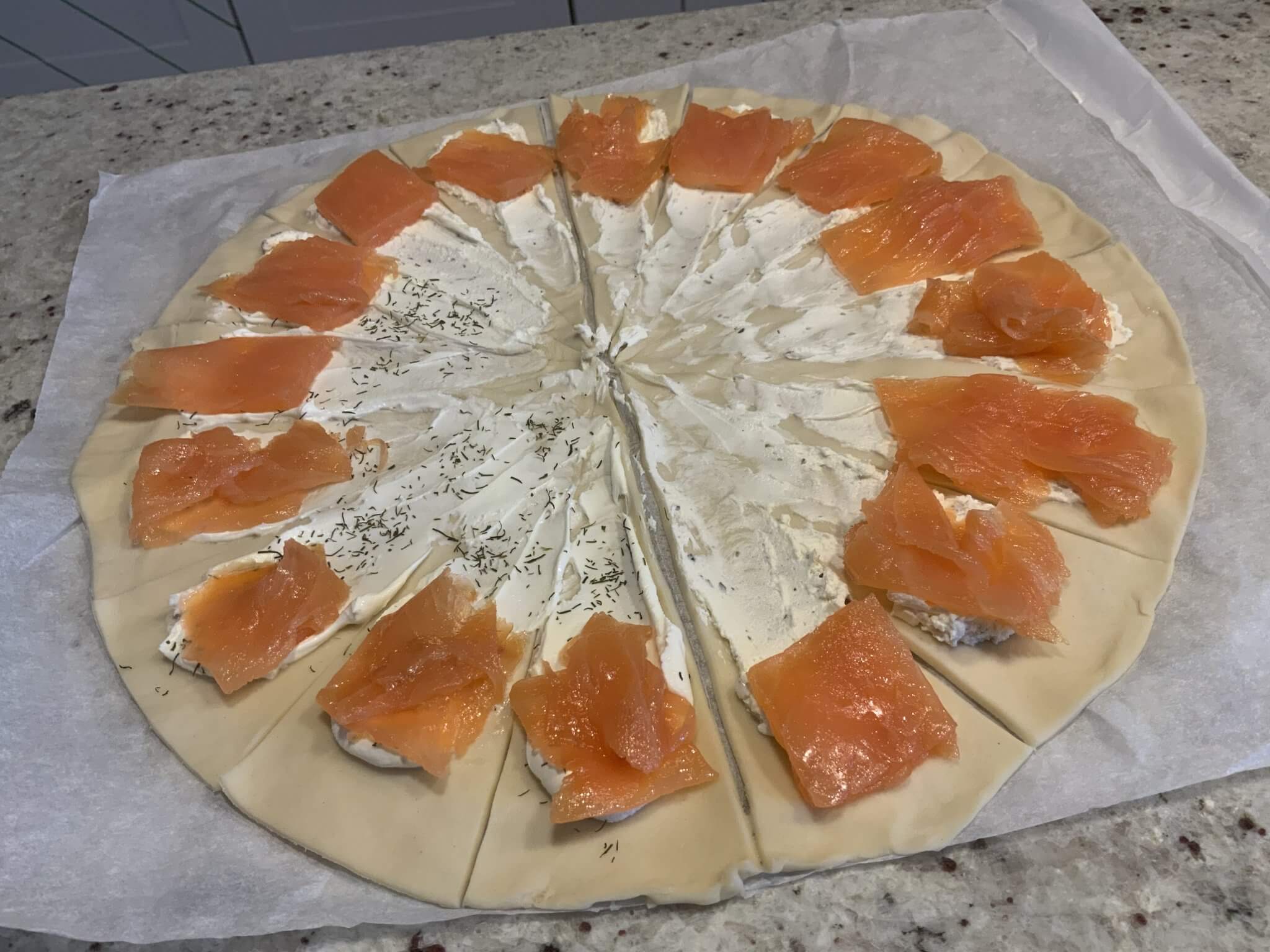 Croissant saumon Boursin Rose en cuisine