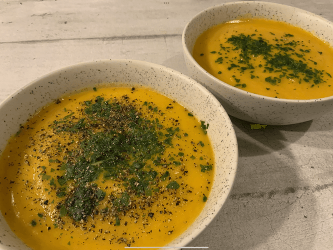 Velouté de potimarron au lait de coco