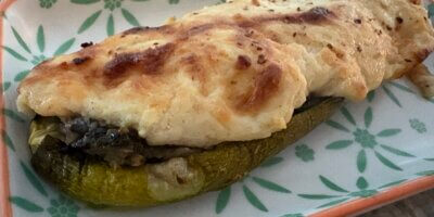 Courgettes gratinées aux champignons