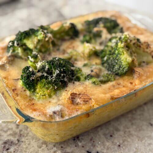 Gratin de polenta au gorgonzola et brocolis