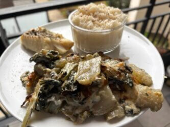 gratin de blettes à la crème en assiette