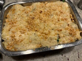 Gratin de butternut, châtaignes et morilles