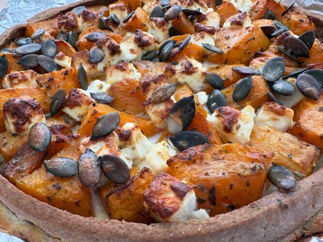 Tarte feta butternut graines de courge