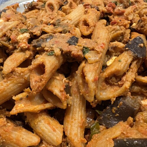 Pâtes aux aubergines